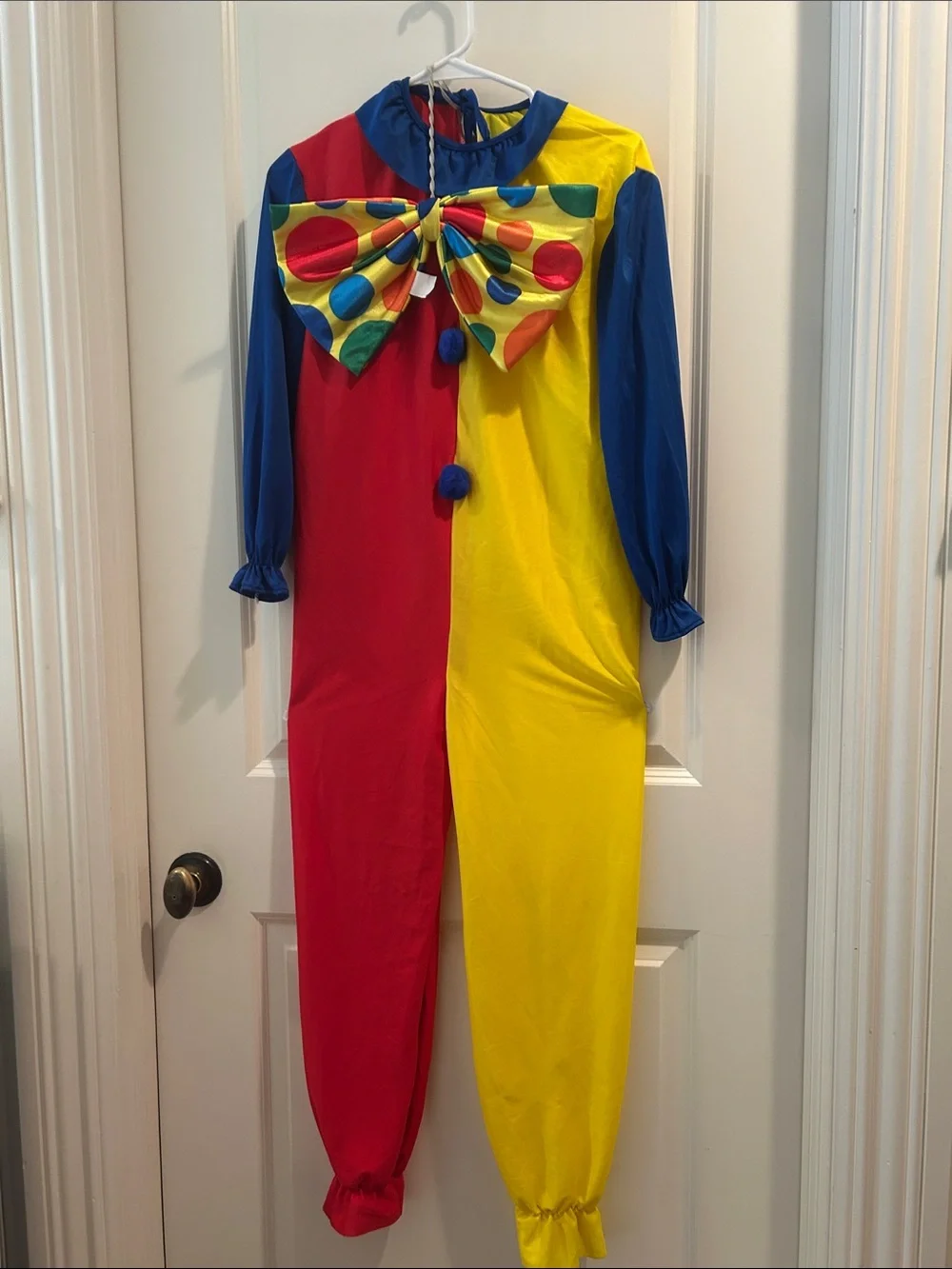 Rubie’s Color Block Clown One Piece PullOn Costume w/ polka dot tie kids size L